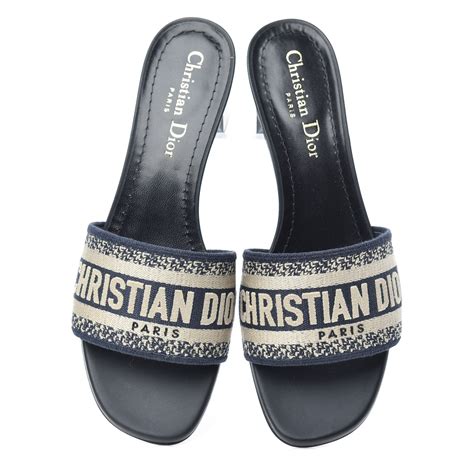 blue christian dior slides